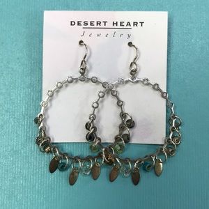 Beaded Textured Dangle Hoops